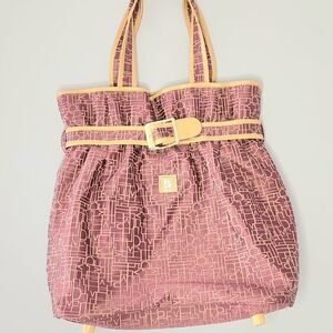 Diane Von Furstenberg  Tote Travel Bag Purse Padded Handbag  Logo Fabric